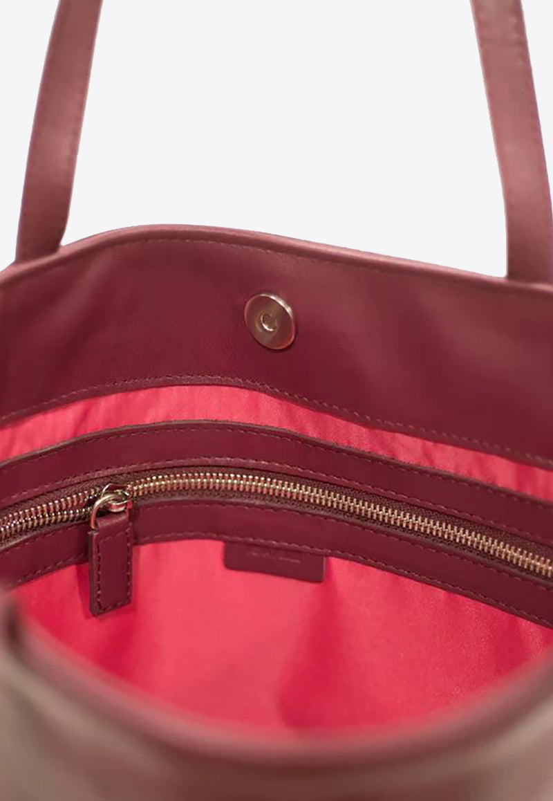 La Rose Leather Tote Bag Burgundy 50121_59