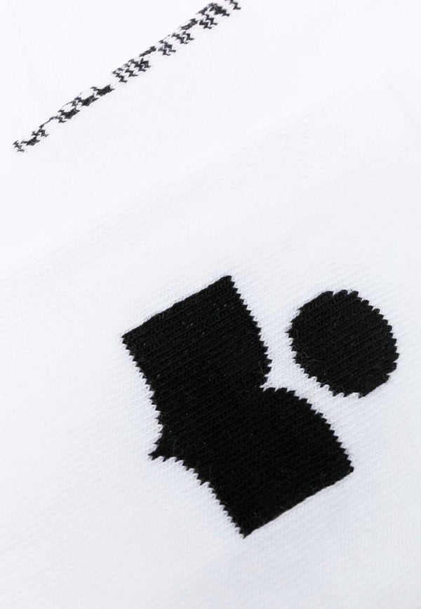 Isabel Marant Logo Knit Socks CT001JFAA1C11A_20WH White