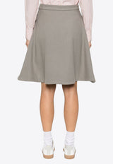 AMI PARIS Flared Knitted A-line Skirt Gray FSK215WV0016_281