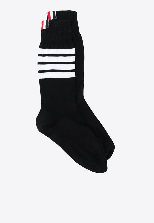 Thom Browne 4-bar Stripe Mid-Calf Socks Black FAS020B01690_001