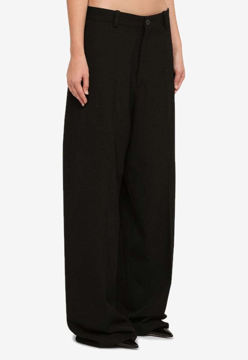 Balenciaga Wool Straight-Leg Pants Black 770520TPT15/N_BALEN-1000