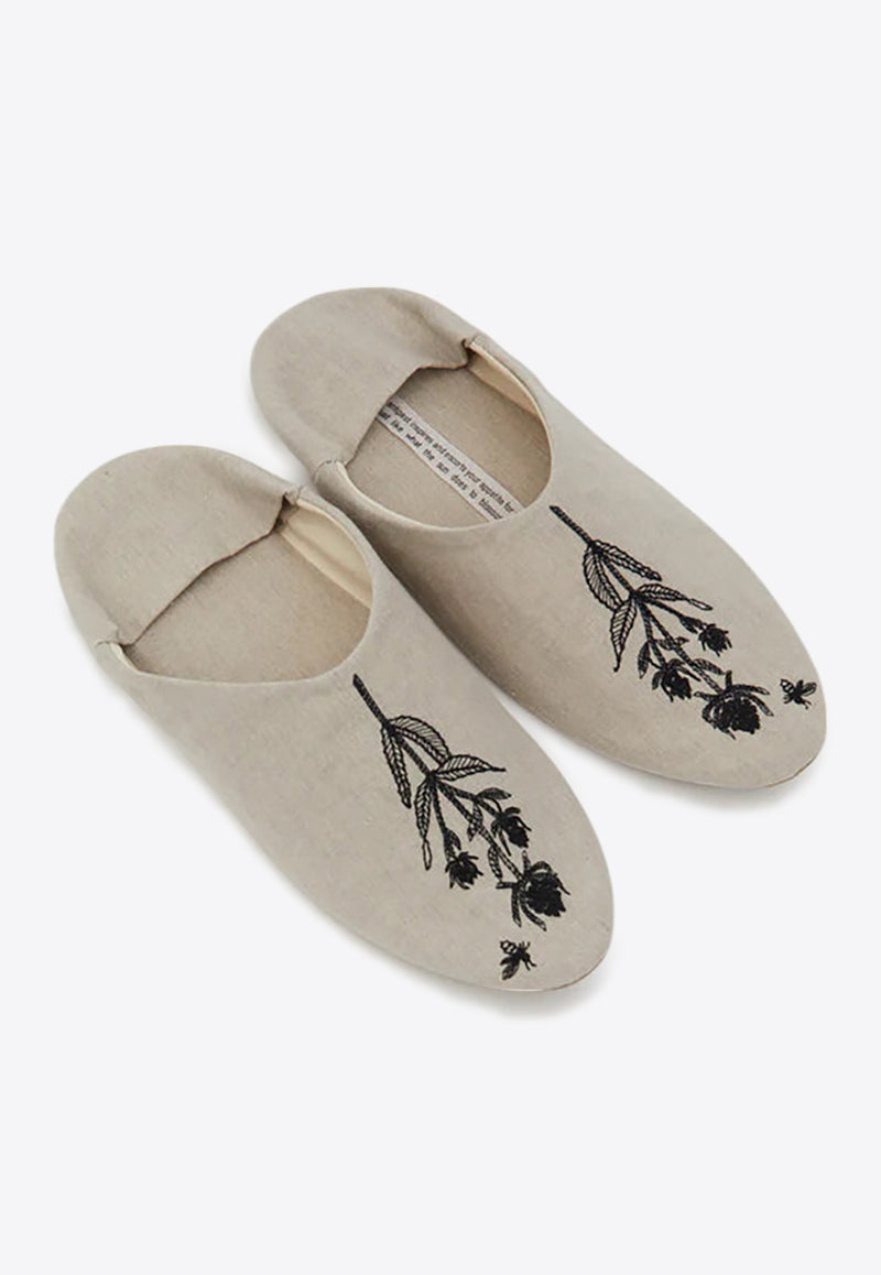 ANTIPAST Embroider Babouche Slippers Beige SH9BM_NATURAL