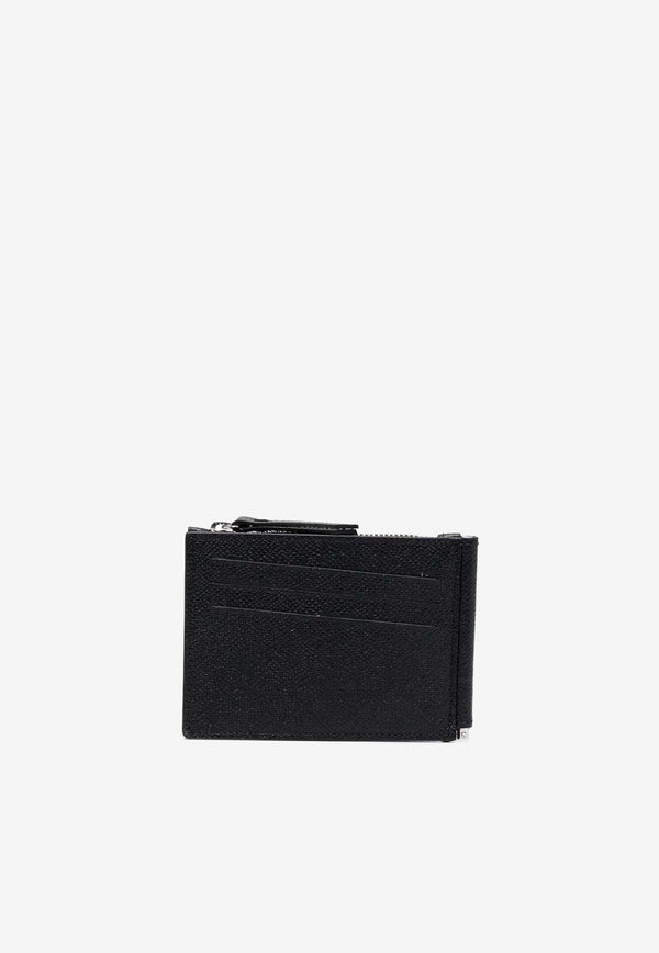 Maison Margiela Four-Stitches Leather Money Clip Wallet Black SA1UI0018P4745_T8013
