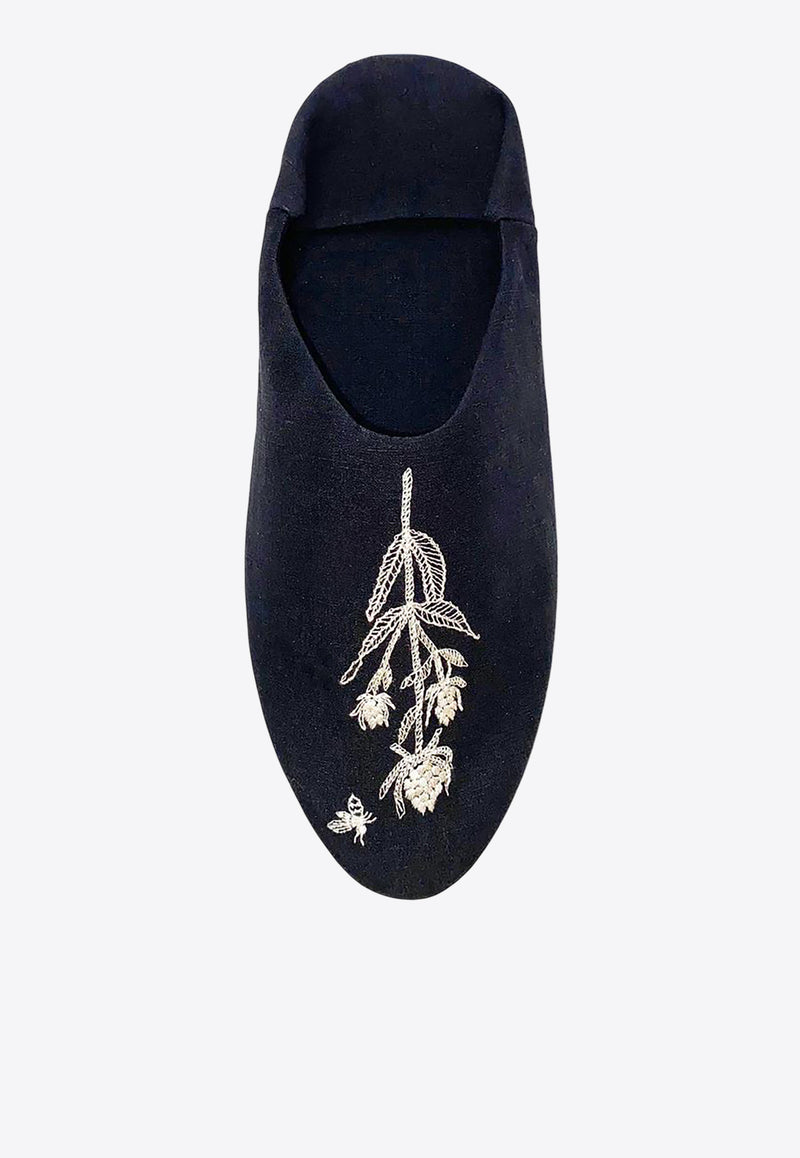 ANTIPAST Embroider Babouche Slippers Black SH9BM_BLACK