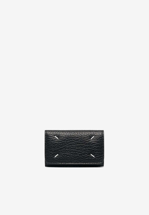 Maison Margiela Grained Leather Keyring Wallet Black SA3UA0001P4455_T8013