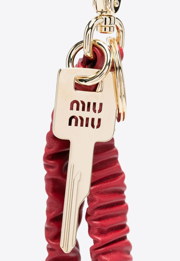 Miu Miu Quilted-Effect Key Ring Red 5TT173038_F0011