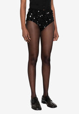 Maison Margiela Sequin-Embellished Silk Micro Shorts Black S51QP0027S60395_962