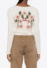 Dsquared2 Floral Embroidery Cropped Sweater White S72HA1152S18360_101