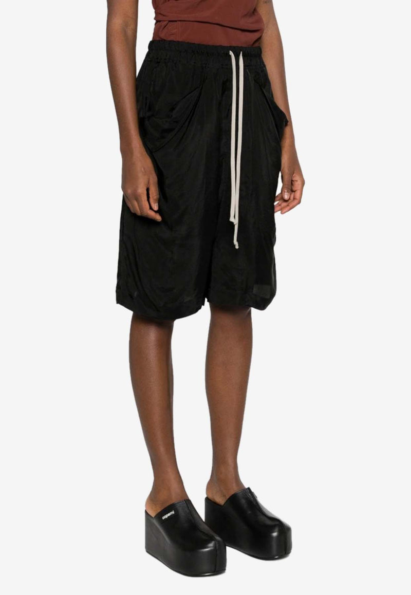 Rick Owens Lido Drawstring Satin Shorts Black RP01D2320J_09