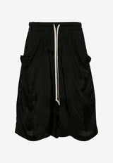 Rick Owens Lido Drawstring Satin Shorts Black RP01D2320J_09