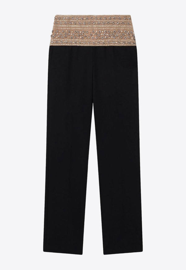 Stella McCartney Crystal-Embellished Wool Pants 6401953DU655_1000 Black