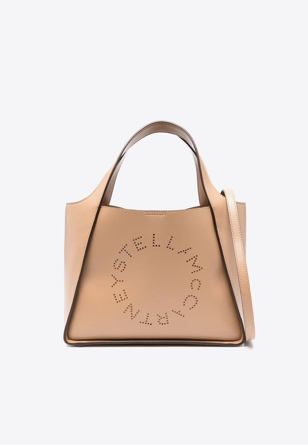 Stella McCartney Logo Shoulder Bag in Faux Leather 513860W8542_2600 Sand
