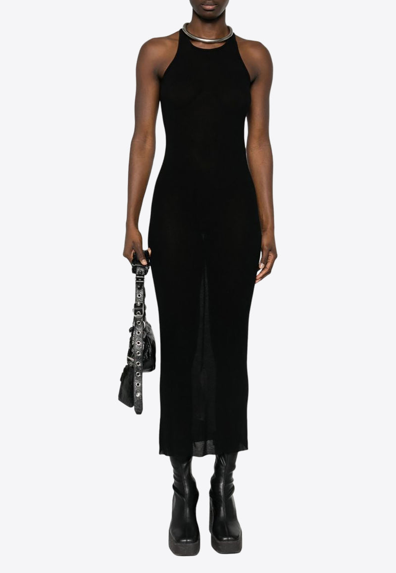 Rick Owens Racerback Ribbed Midi Dress Black RP01D2549RC_09