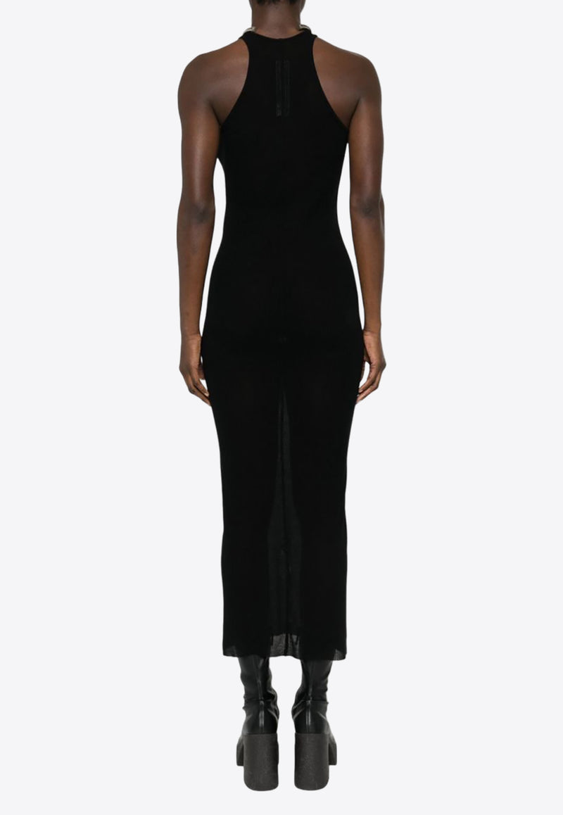 Rick Owens Racerback Ribbed Midi Dress Black RP01D2549RC_09