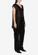 Rick Owens Faun V-neck Silk Blouse Black RP01D2249SH_09