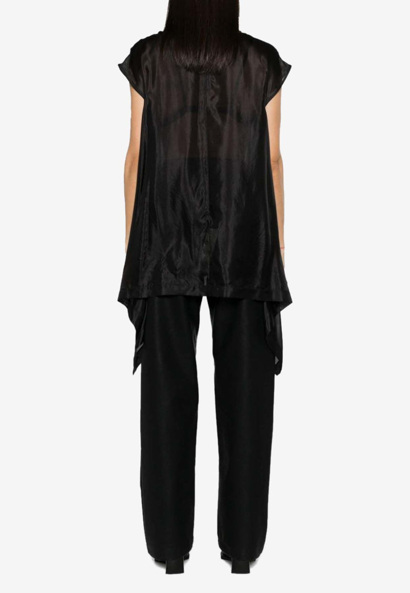 Rick Owens Faun V-neck Silk Blouse Black RP01D2249SH_09