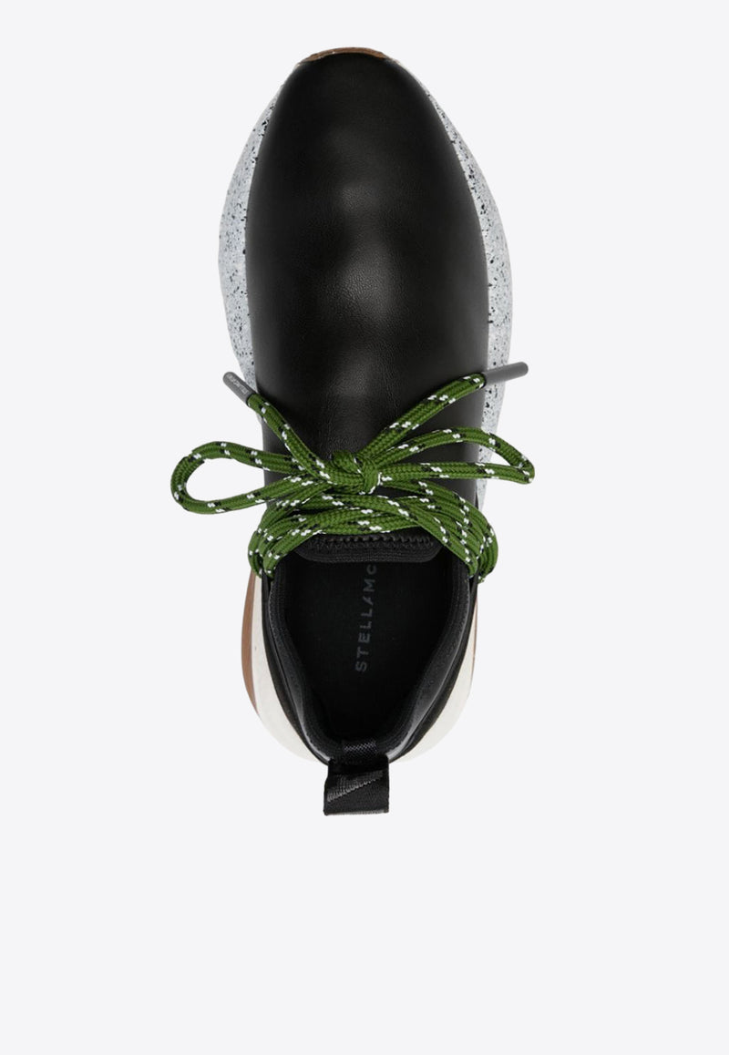 Stella McCartney Paneled Sneakers in Faux Leather 810318E00162_1000 Black