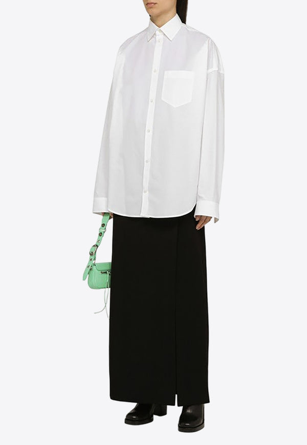 Balenciaga Slit-Detailed Wool Maxi Skirt 773547TPT24/O_BALEN-1000