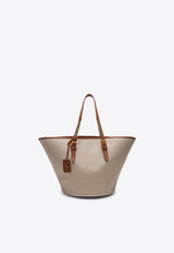 Saint Laurent Cassandre Canvas Tote Bag Brown 773704FAC7T/O_YSL-9856