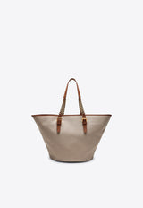 Saint Laurent Cassandre Canvas Tote Bag Brown 773704FAC7T/O_YSL-9856