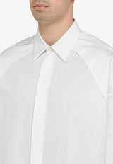 Alexander McQueen Ribbed Cuff Long-Sleeved Shirt White 774399QNAAM/O_ALEXQ-9000
