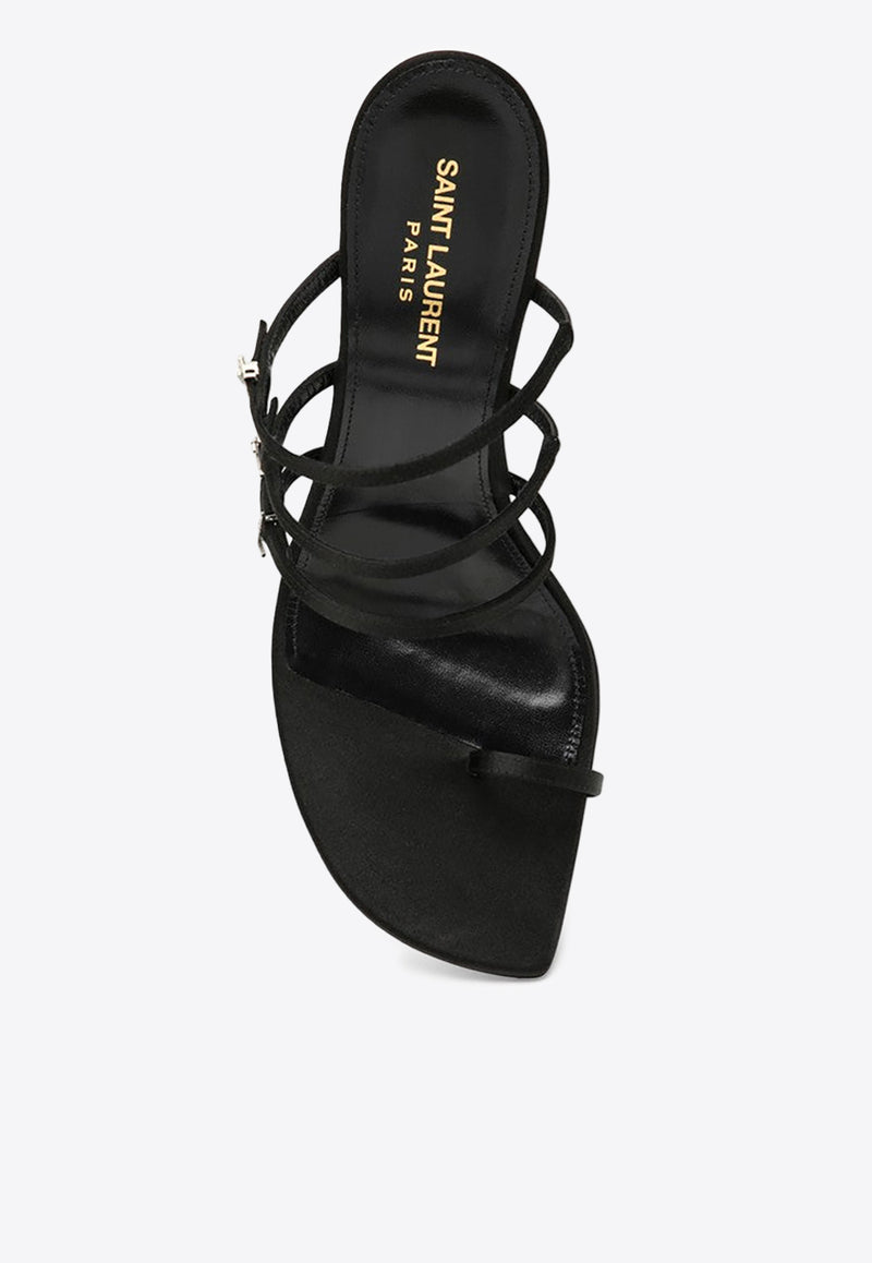 Saint Laurent Jerry 95 Strappy Satin Sandals Black 7752149QNAG/O_YSL-1000