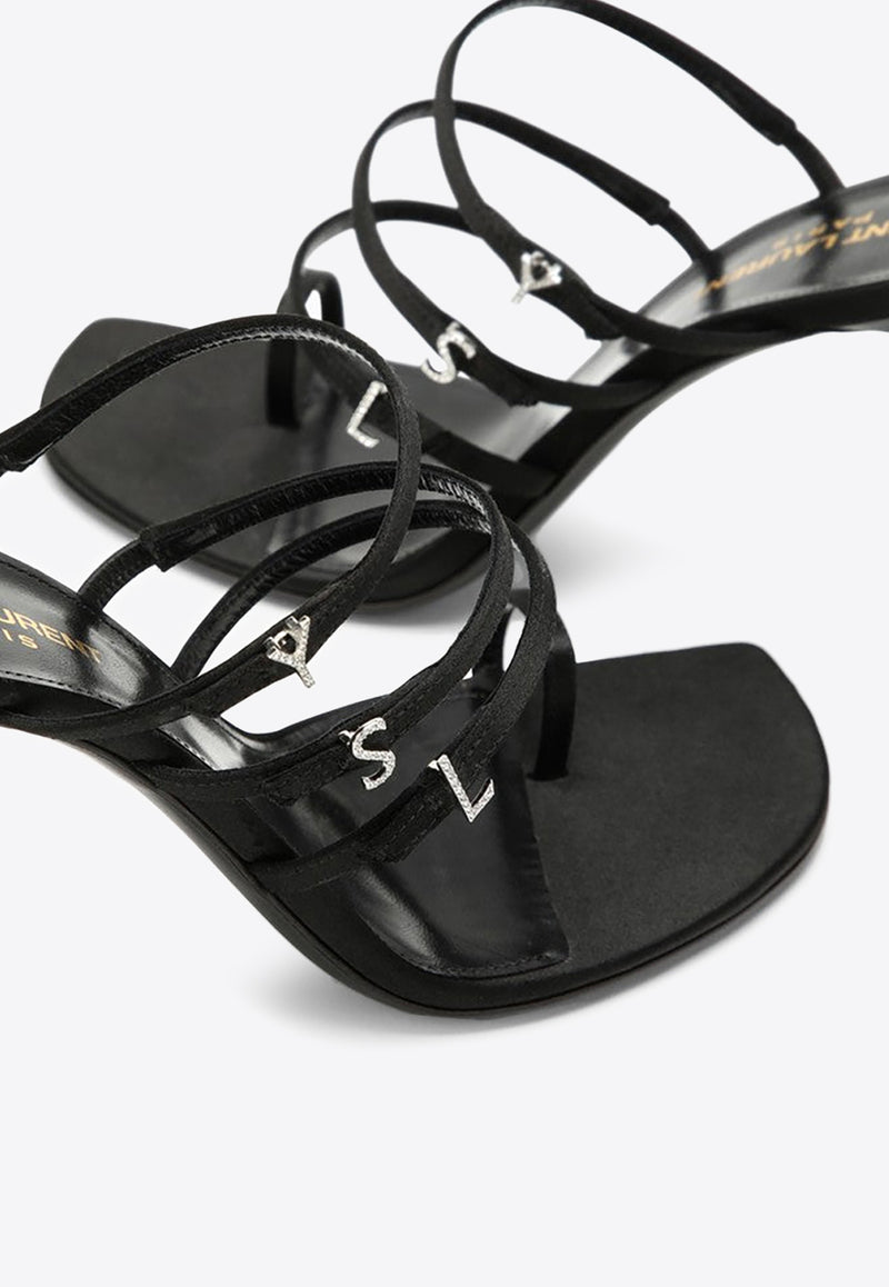 Saint Laurent Jerry 95 Strappy Satin Sandals Black 7752149QNAG/O_YSL-1000