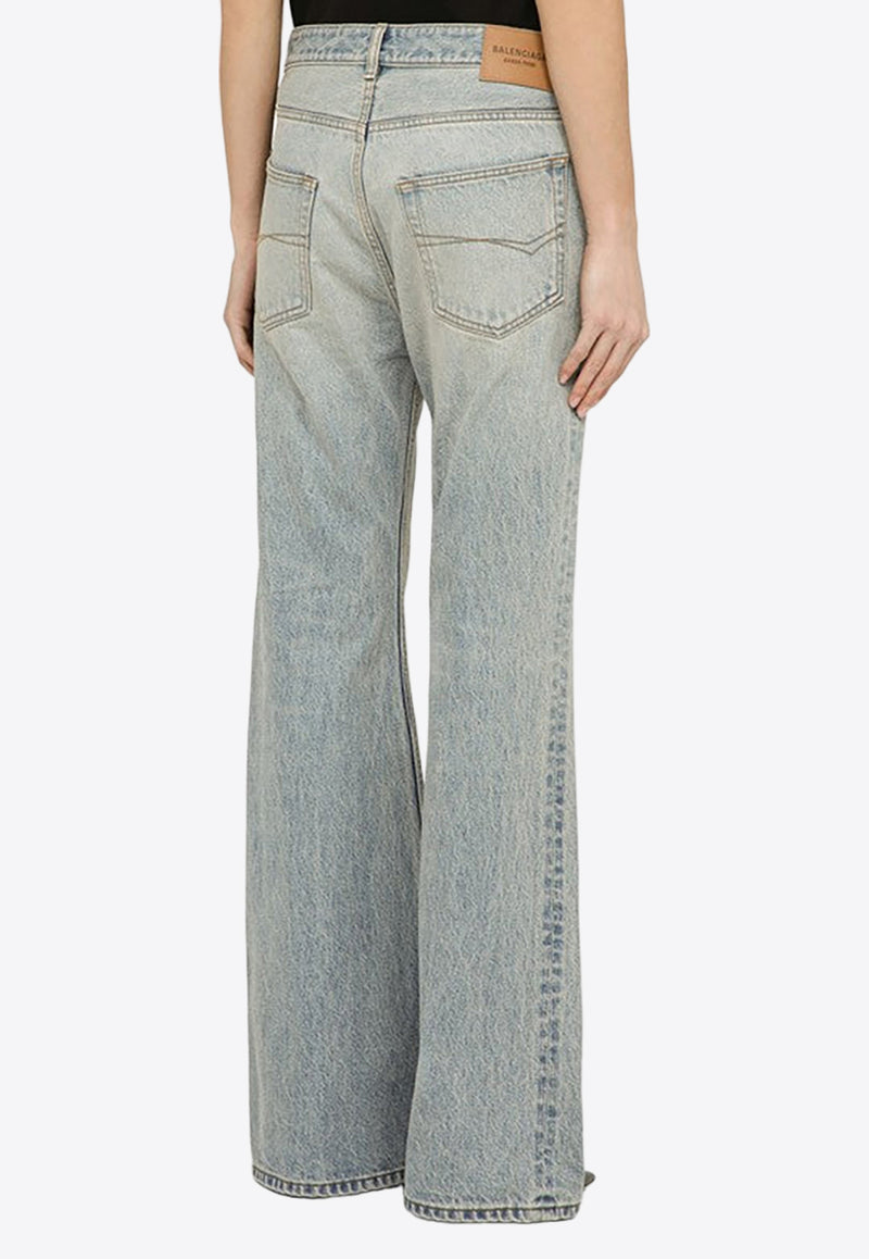 Balenciaga Washed-Effect Flared Jeans 775621TJW79/O_BALEN-4076
