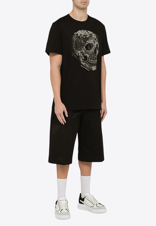 Alexander McQueen Crystal Skull Crewneck T-shirt Black 776288QTAAH/O_ALEXQ-0520