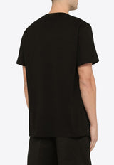 Alexander McQueen Crystal Skull Crewneck T-shirt Black 776288QTAAH/O_ALEXQ-0520