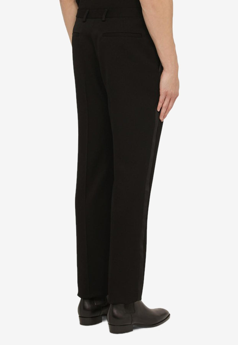 Saint Laurent Wool Straight-Leg Pants Black 777361Y7E63/O_YSL-1000