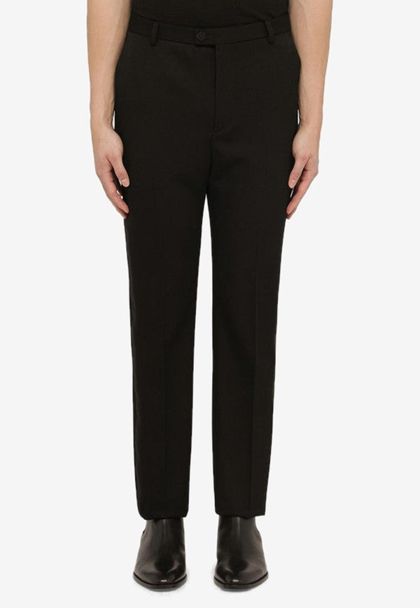 Saint Laurent Wool Straight-Leg Pants Black 777361Y7E63/O_YSL-1000