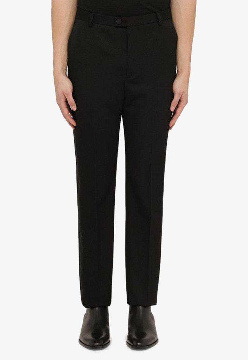 Saint Laurent Wool Straight-Leg Pants Black 777361Y7E63/O_YSL-1000