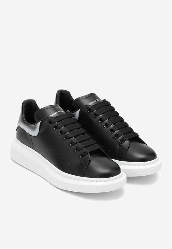 Alexander McQueen Oversized Leather Low-Top Sneakers Black 777367WIE9G/O_ALEXQ-1081