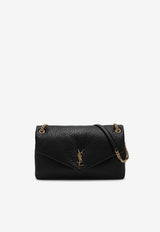 Saint Laurent Large Calypso Grained Leather Shoulder Bag Black 777399AACYT/O_YSL-1000