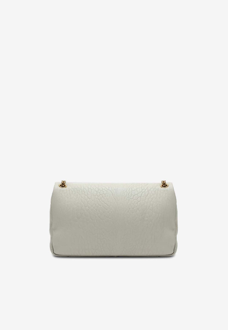 Saint Laurent Large Calypso Grained Leather Shoulder Bag White 777399AACYT/O_YSL-9207