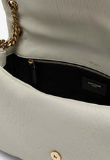 Saint Laurent Large Calypso Grained Leather Shoulder Bag White 777399AACYT/O_YSL-9207