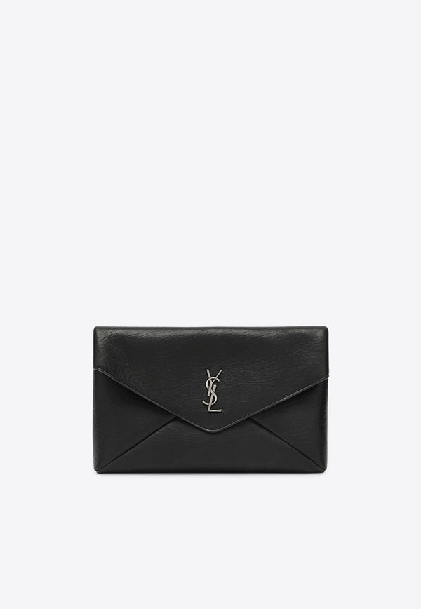 Saint Laurent Large Cassandre Envelope Pouch Bag Black 778181AACIA_YSL-1000