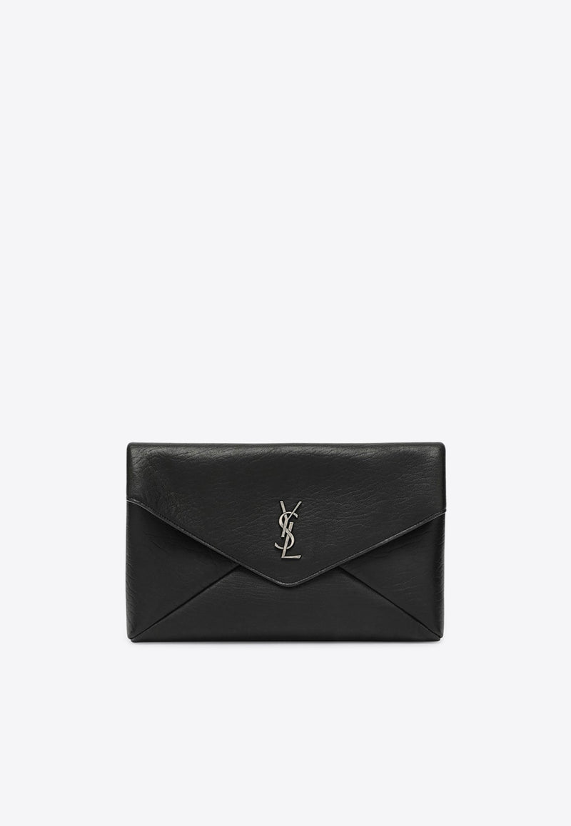 Saint Laurent Large Cassandre Envelope Pouch Bag Black 778181AACIA_YSL-1000