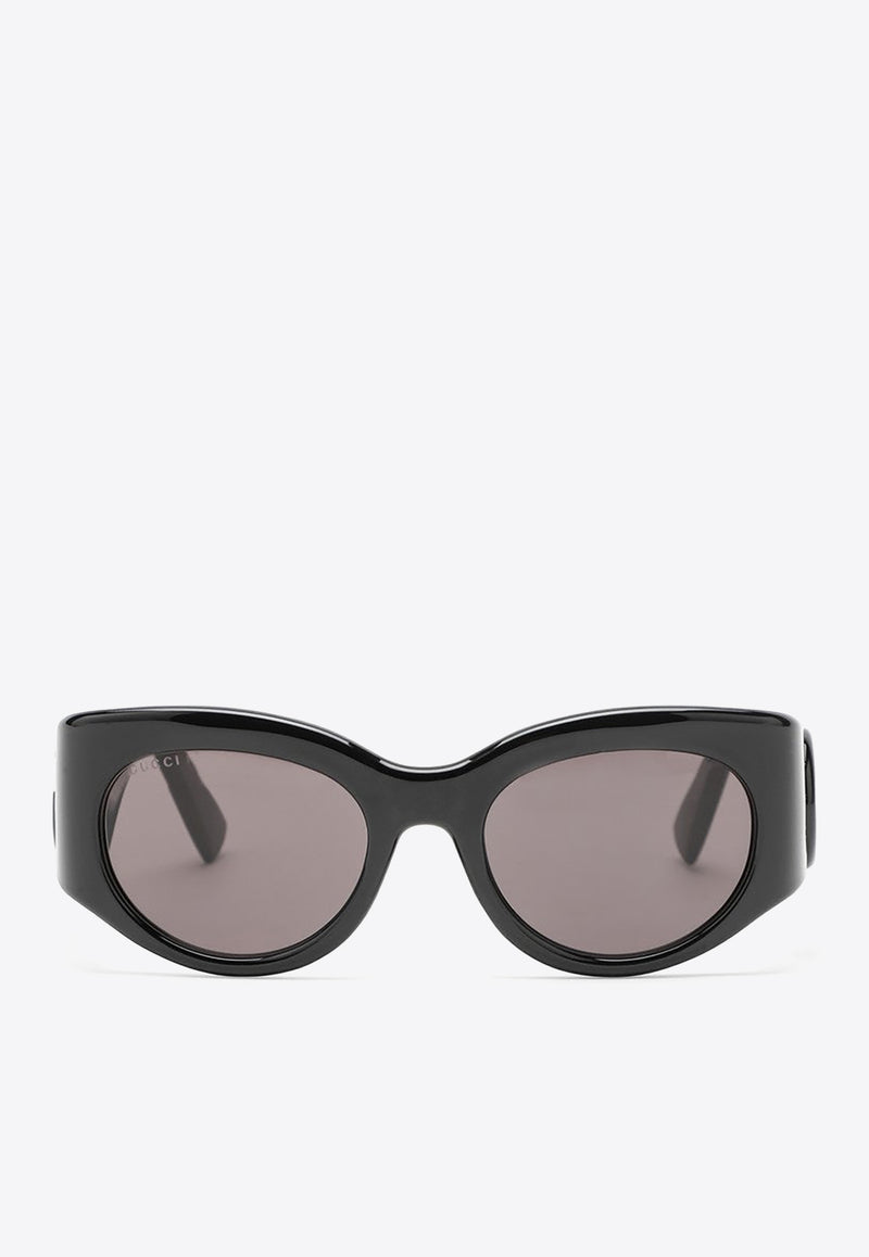 Gucci Oval Acetate Sunglasses Gray 778261J1691/O_GUC-1012
