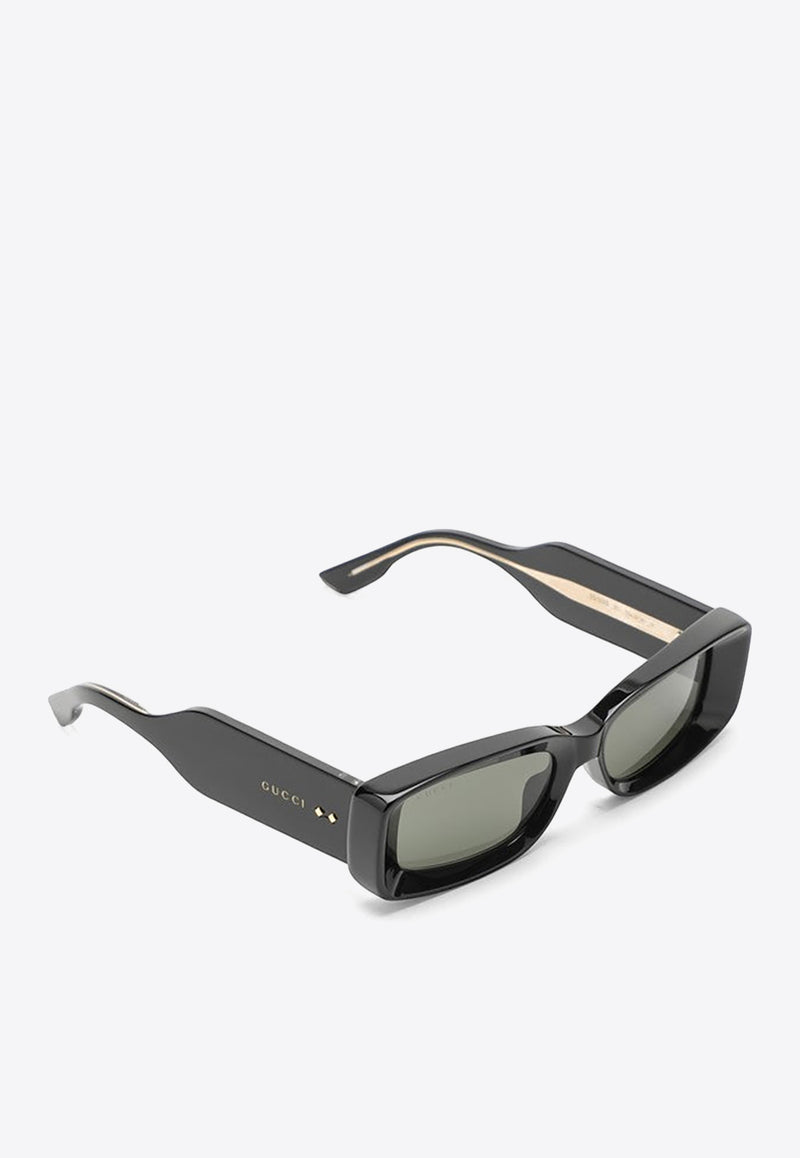 Gucci Rectangular Acetate Sunglasses Gray 778276J0740/O_GUC-1012