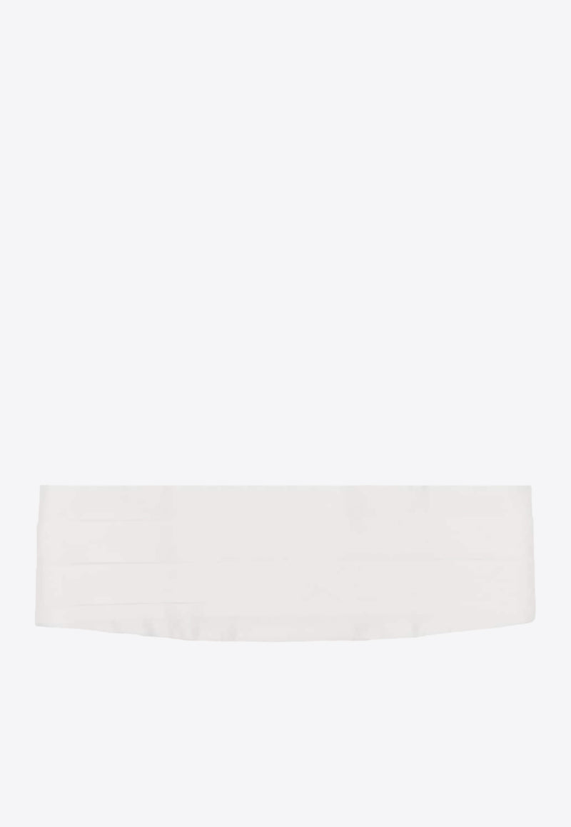 Stella McCartney Pleated Satin Buckled Belt Cream 6B00163BU370_9200