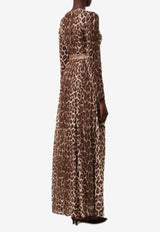 Zimmermann Illustration Leopard Print Maxi Dress Brown 7807DF241BROWN