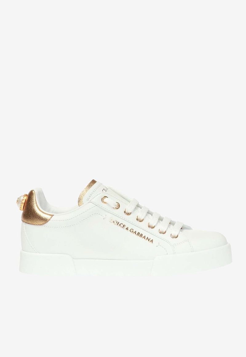 Dolce & Gabbana Portofino Leather Sneakers White CK1602 AN298-8B996