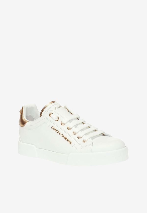 Dolce & Gabbana Portofino Leather Sneakers White CK1602 AN298-8B996
