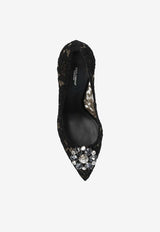 Dolce & Gabbana Bellucci 90 Embellished Lace Pumps Black CD0101 AL198-80999