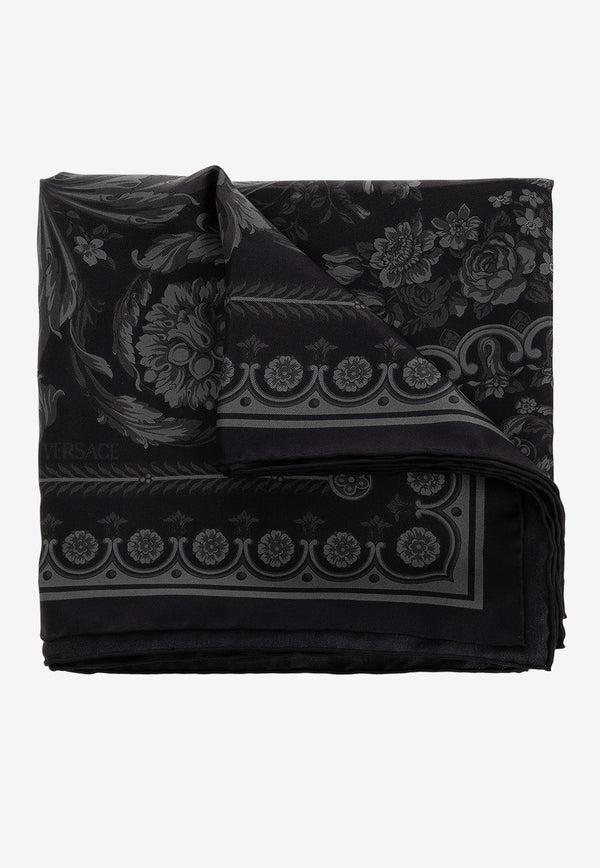 Versace Barocco Pattern Silk Scarf Black 1001600 1A10002-5BC10