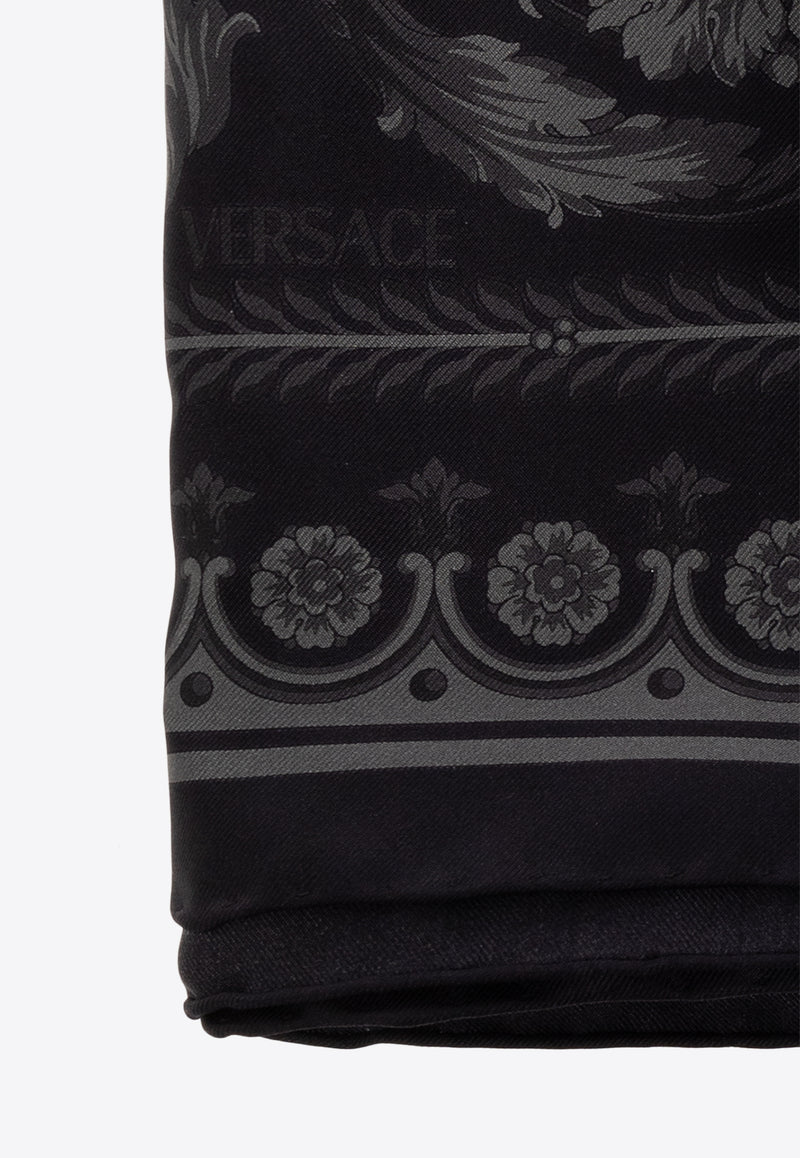 Versace Barocco Pattern Silk Scarf Black 1001600 1A10002-5BC10