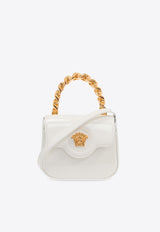 Versace Mini La Medusa Shoulder Bag in Patent Leather White 1003016 1A02212-1W00V