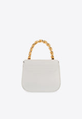 Versace Mini La Medusa Shoulder Bag in Patent Leather White 1003016 1A02212-1W00V